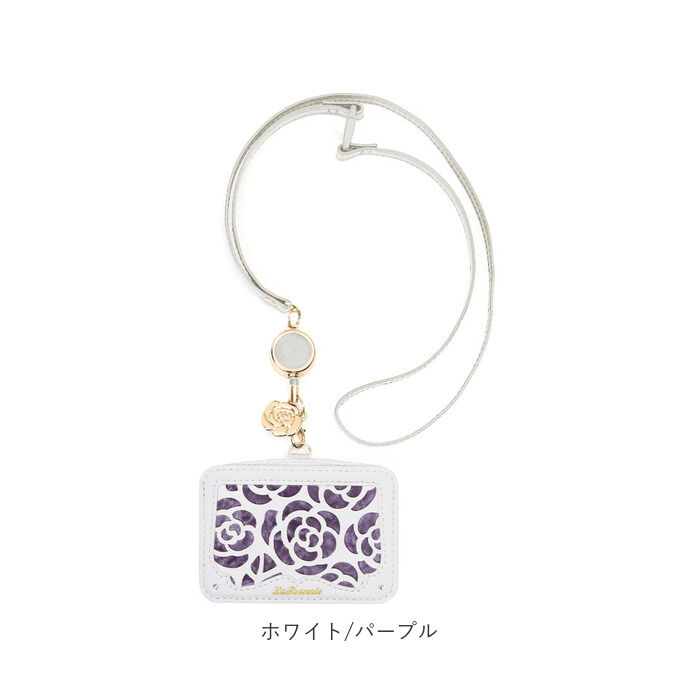 BACKYARD FAMILY「パスケース 定期入れ レディース 通販 薔薇 バラ リール付き カードケース カード入れ」|定期入れ|