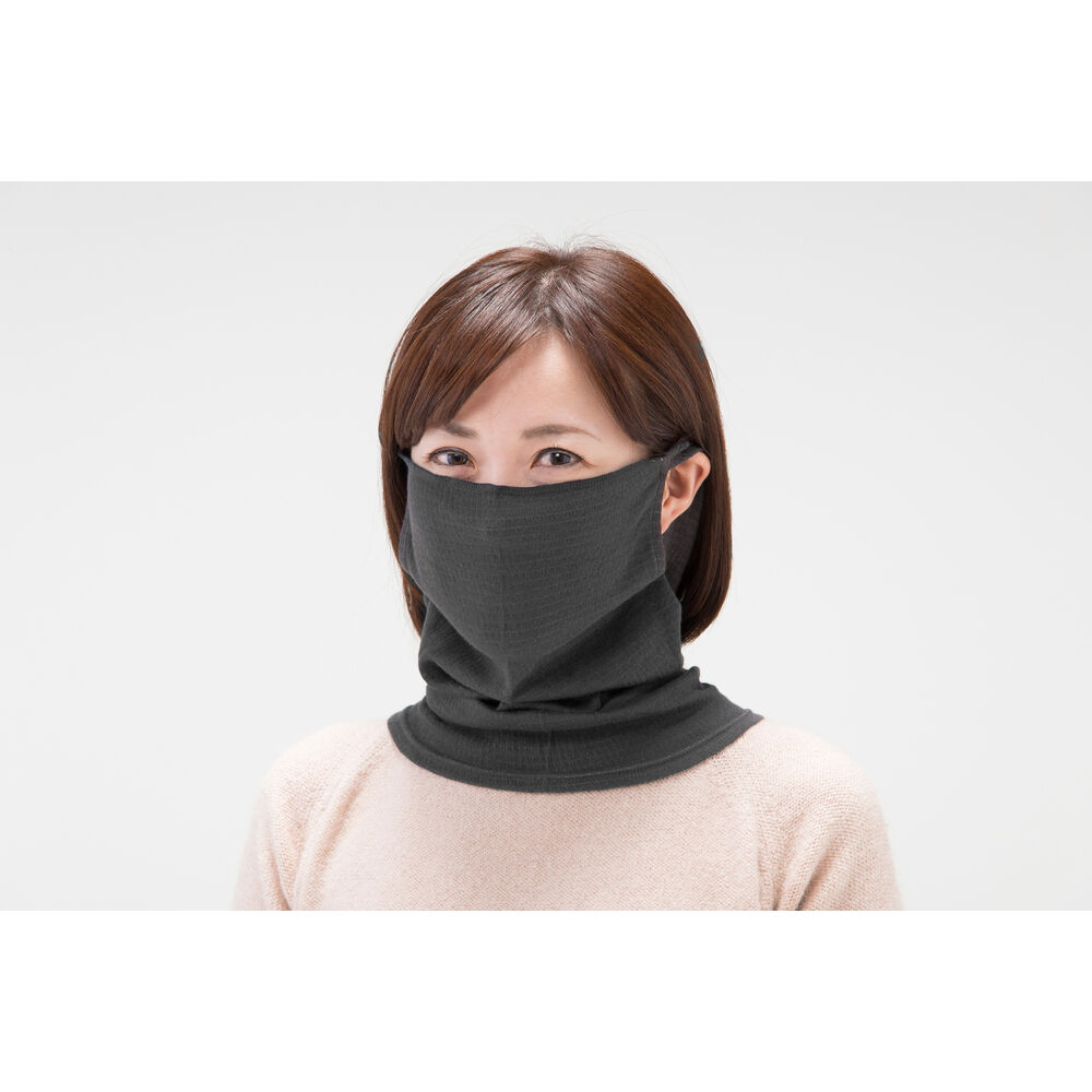 BACKYARD FAMILY「ネックウォーマー レディースシルク 通販 綿 シルク マスク ガーゼ 洗える おしゃれ あったか」|その他|ブラック1