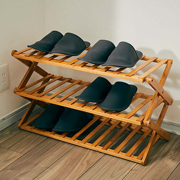 BACKYARD FAMILY「3段 オープン ラック 楽天 マルチラック 棚 竹製折りたたみマルチラック 約」|その他|