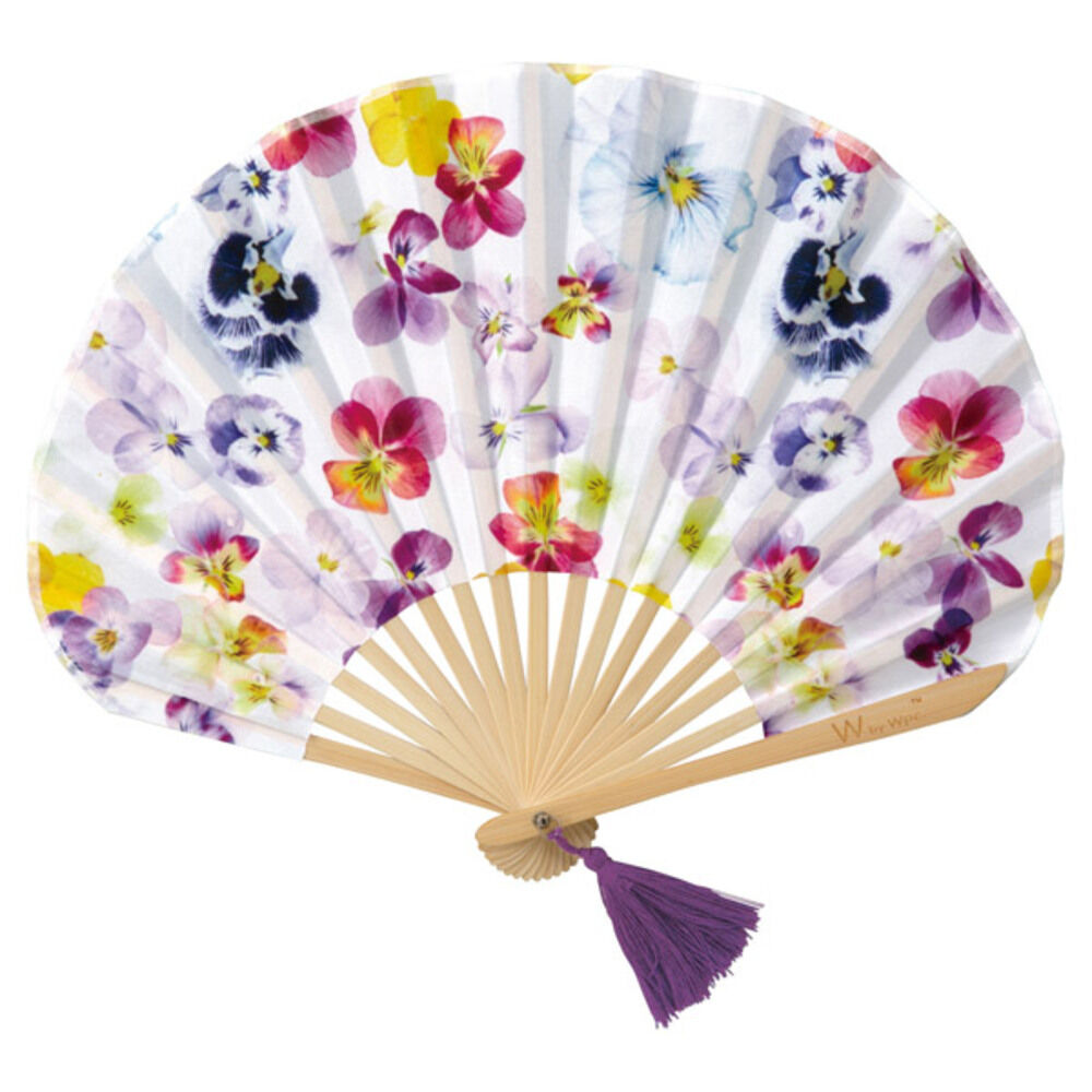 BACKYARD FAMILY「扇子 通販 花柄 フラワー扇子 せんす フラワー ボックス入り お洒落 タッセル付き 暑さ対策」|その他|パープル1
