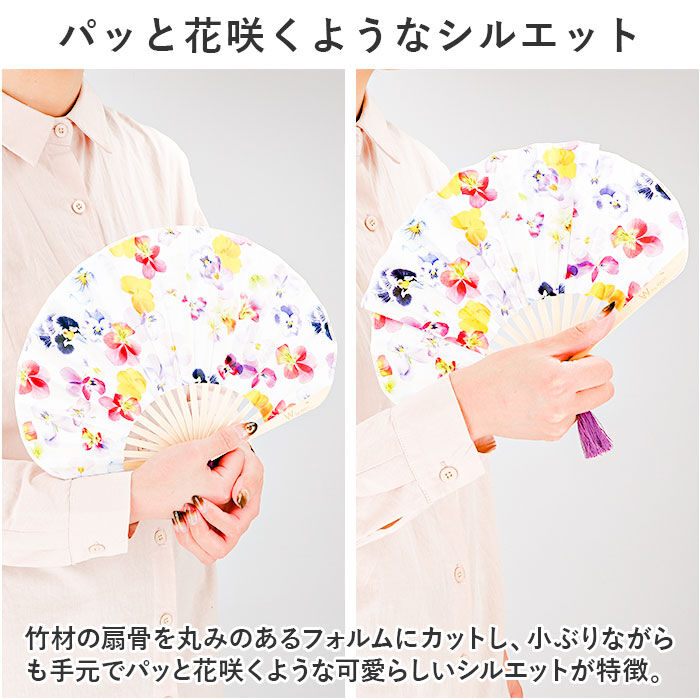 BACKYARD FAMILY「扇子 通販 花柄 フラワー扇子 せんす フラワー ボックス入り お洒落 タッセル付き 暑さ対策」|その他|