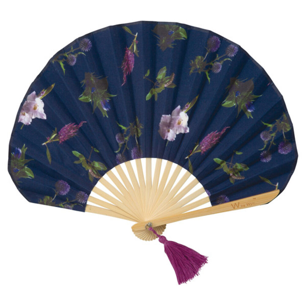 BACKYARD FAMILY「扇子 通販 花柄 フラワー扇子 せんす フラワー ボックス入り お洒落 タッセル付き 暑さ対策」|その他|ブルー1