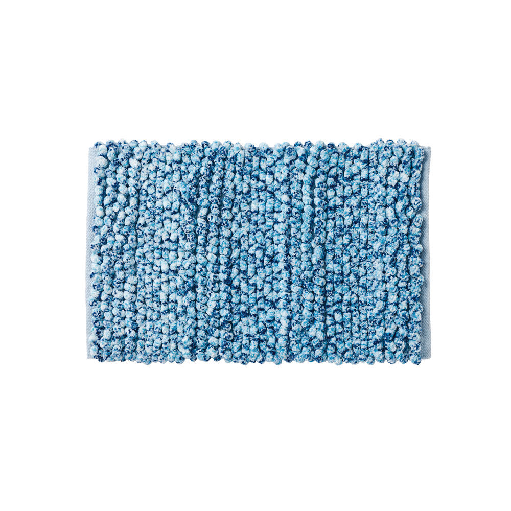 BACKYARD FAMILY「バスマット インド 綿混 通販 足拭きマット 足ふきマット バス マット 吸収 お風呂 脱衣所」|入浴剤・バスグッズ|ブルー2