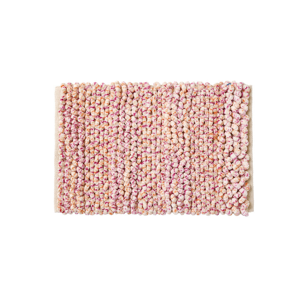 BACKYARD FAMILY「バスマット インド 綿混 通販 足拭きマット 足ふきマット バス マット 吸収 お風呂 脱衣所」|入浴剤・バスグッズ|ピンク2