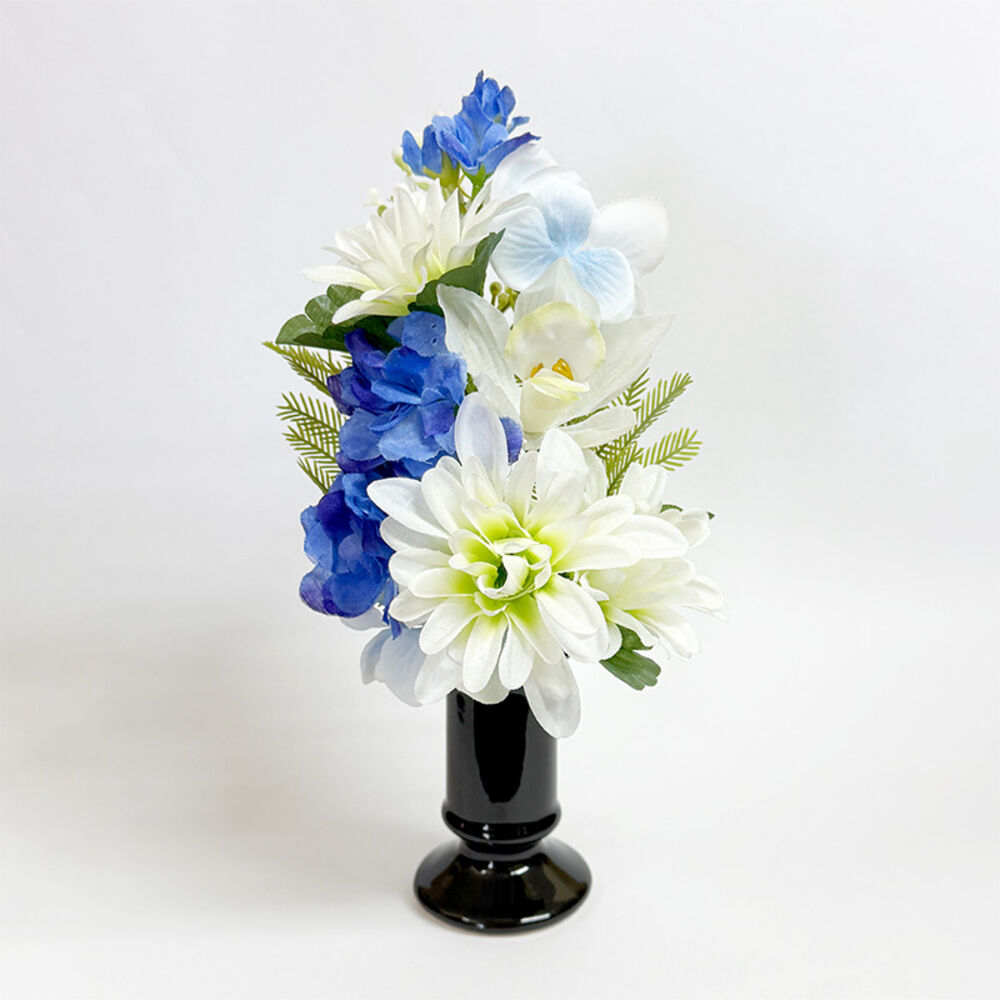 BACKYARD FAMILY「造花 お供え 花器付き 通販 アーティフィシャルフラワー 仏花 お供え花 仏壇 供花 水換え不要」|その他|ブルー1