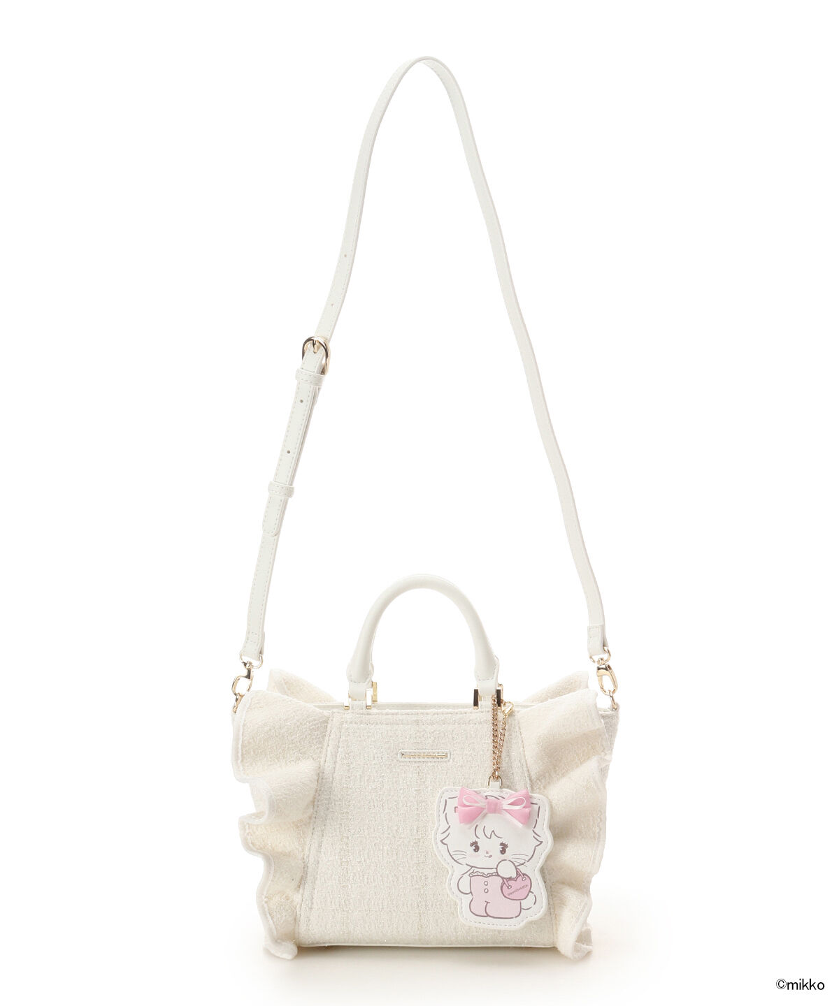 Samantha Vega「Lil ala mode&times;SAMANTHAVEGAコレクション ツイードフリルハンドバッグ」|ハンドバッグ|