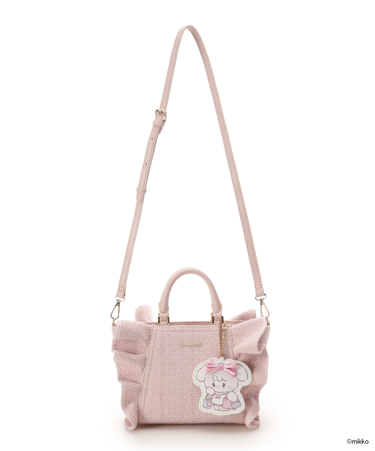 Samantha Vega「Lil ala mode&times;SAMANTHAVEGAコレクション ツイードフリルハンドバッグ」|ハンドバッグ|