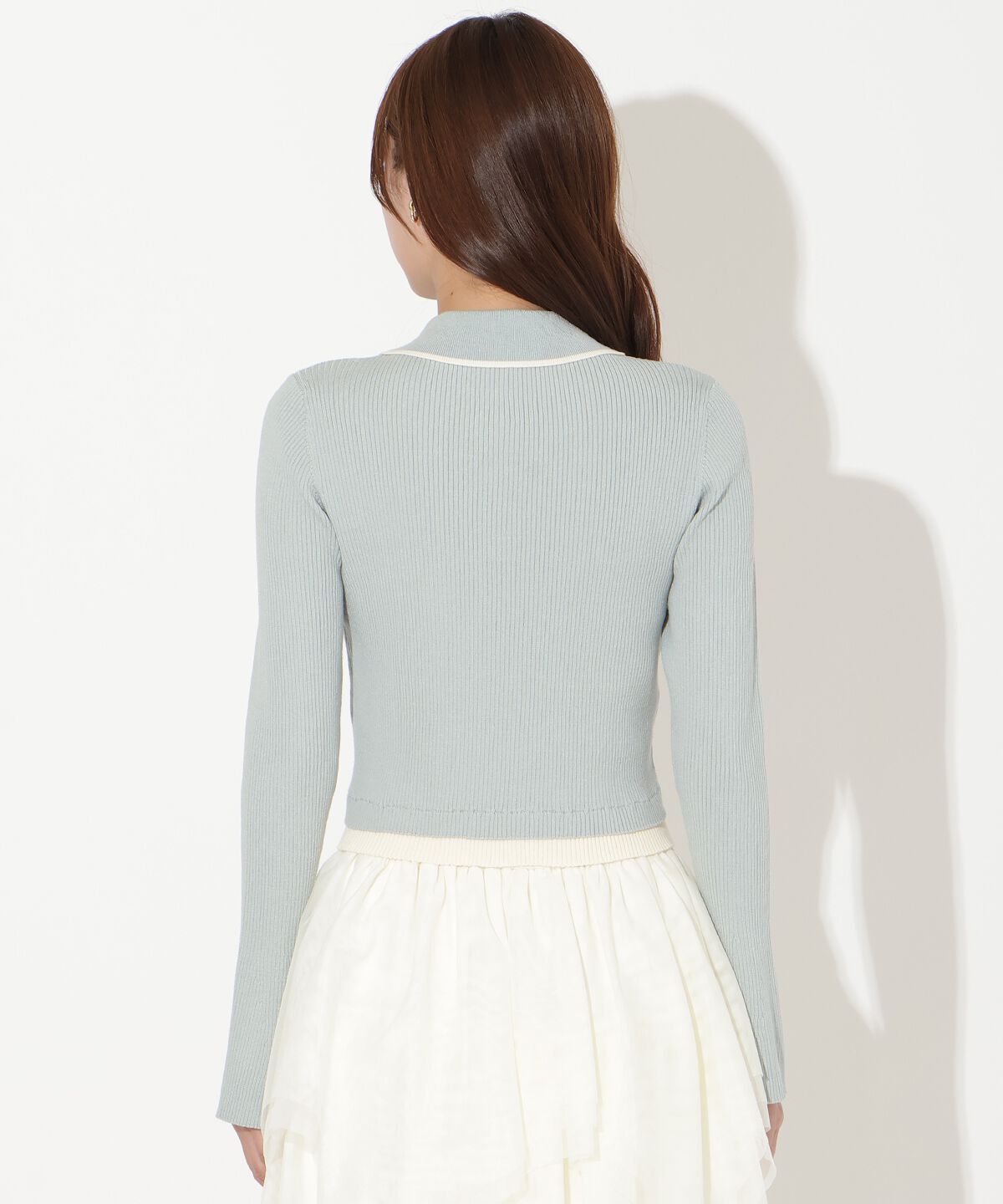 アンドクチュール「襟付きレイヤード風カーディガン」|カーディガン|