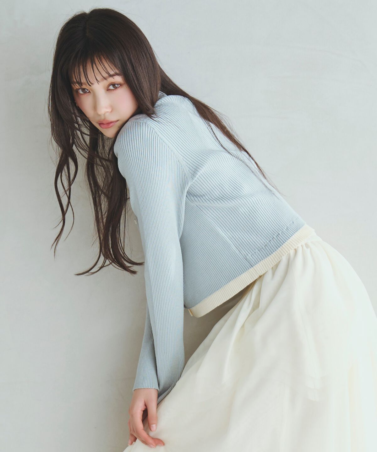 アンドクチュール「襟付きレイヤード風カーディガン」|カーディガン|