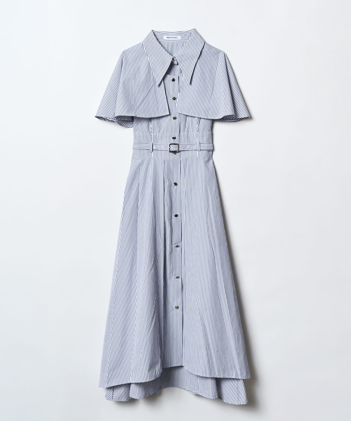 REDYAZEL「ケープフレアストライプワンピース」|ワンピース|