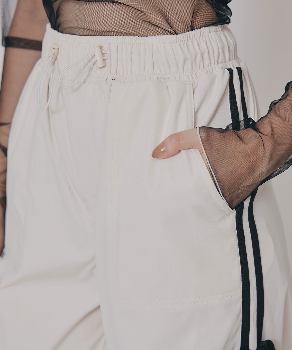 REDYAZEL「サイドリボンラインパラシュートパンツ」|その他|