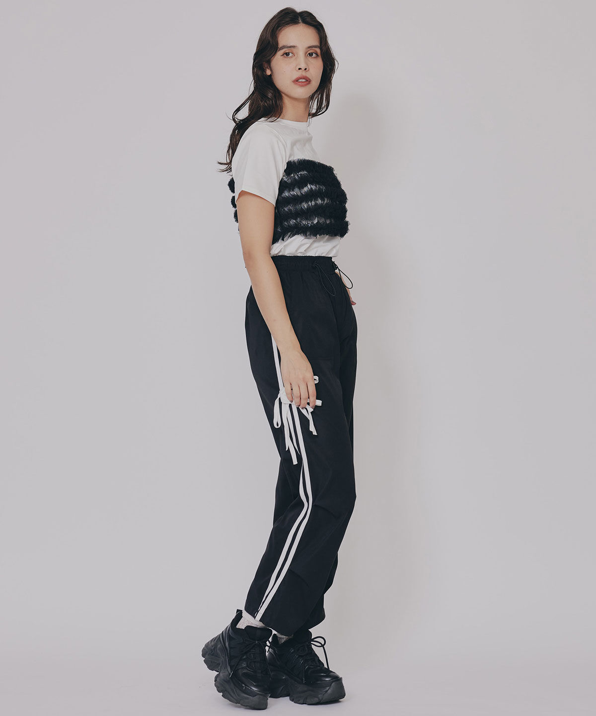 REDYAZEL「サイドリボンラインパラシュートパンツ」|その他|