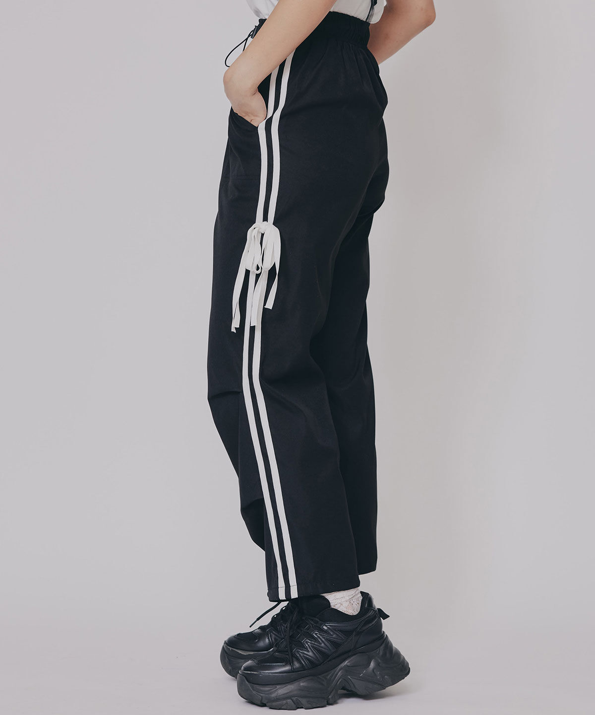 REDYAZEL「サイドリボンラインパラシュートパンツ」|その他|