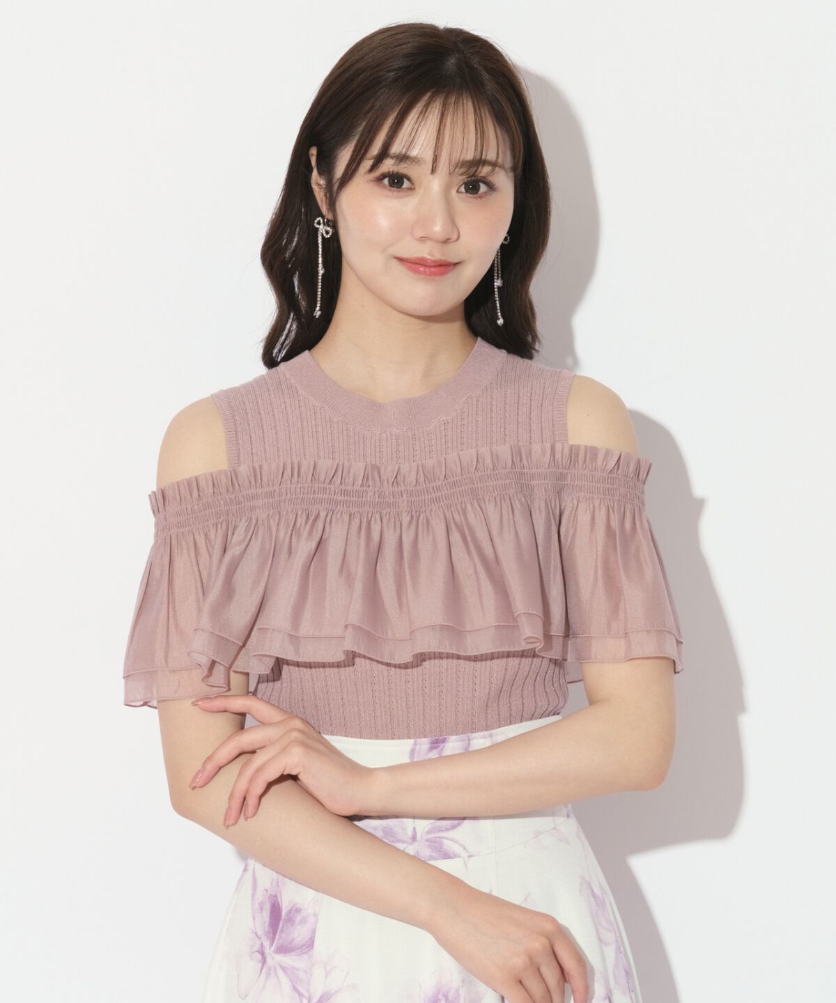 WILLSELECTION「レイヤード風オフショルプルオーバー」|ニット・セーター|