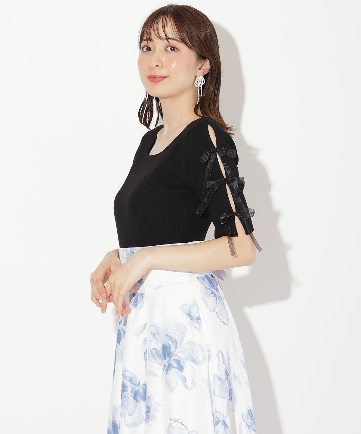 WILLSELECTION「袖リボンニットプルオーバー」|ニット・セーター|