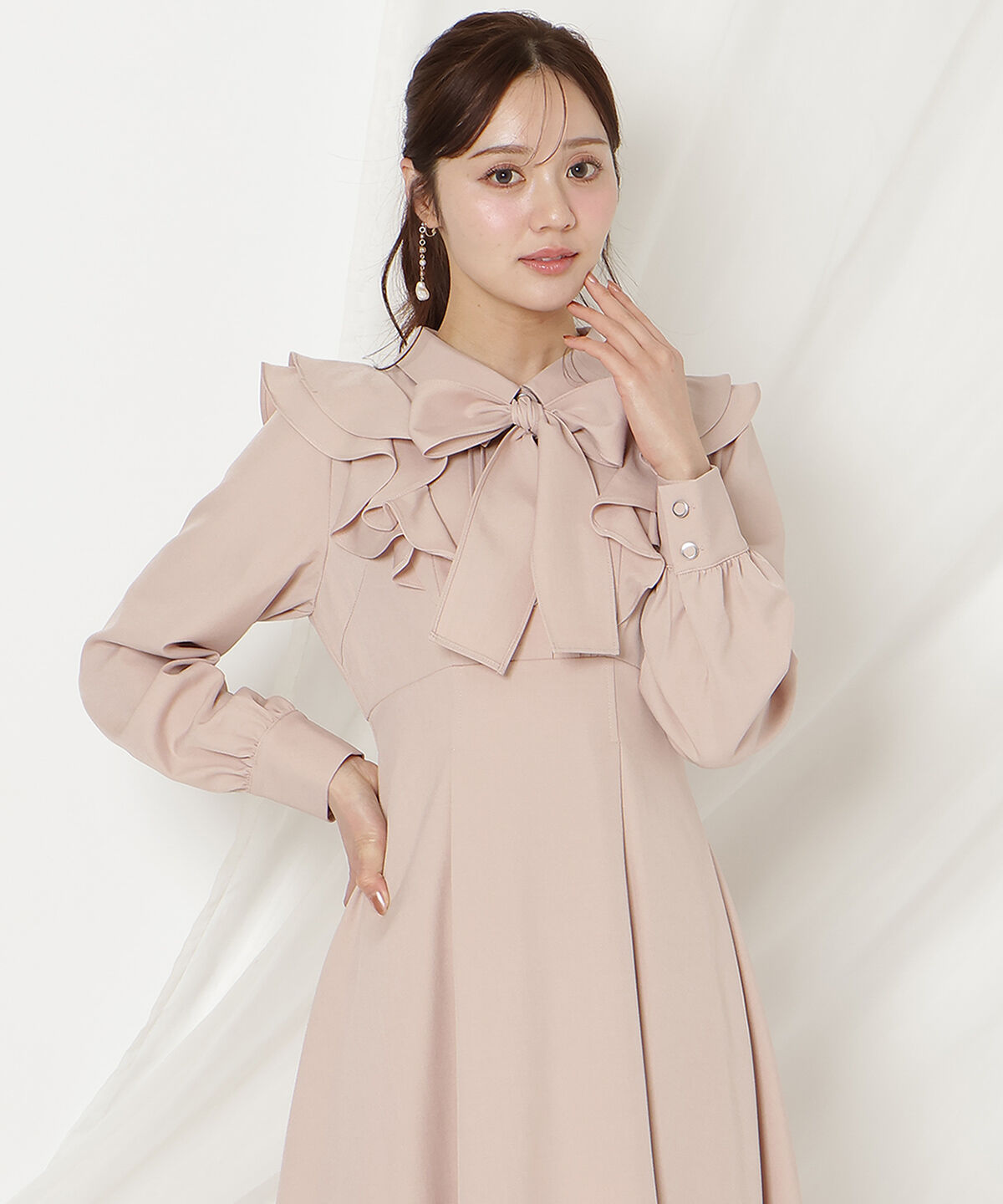 WILLSELECTION「ラッフルリボンタイフレアワンピース」|ワンピース|