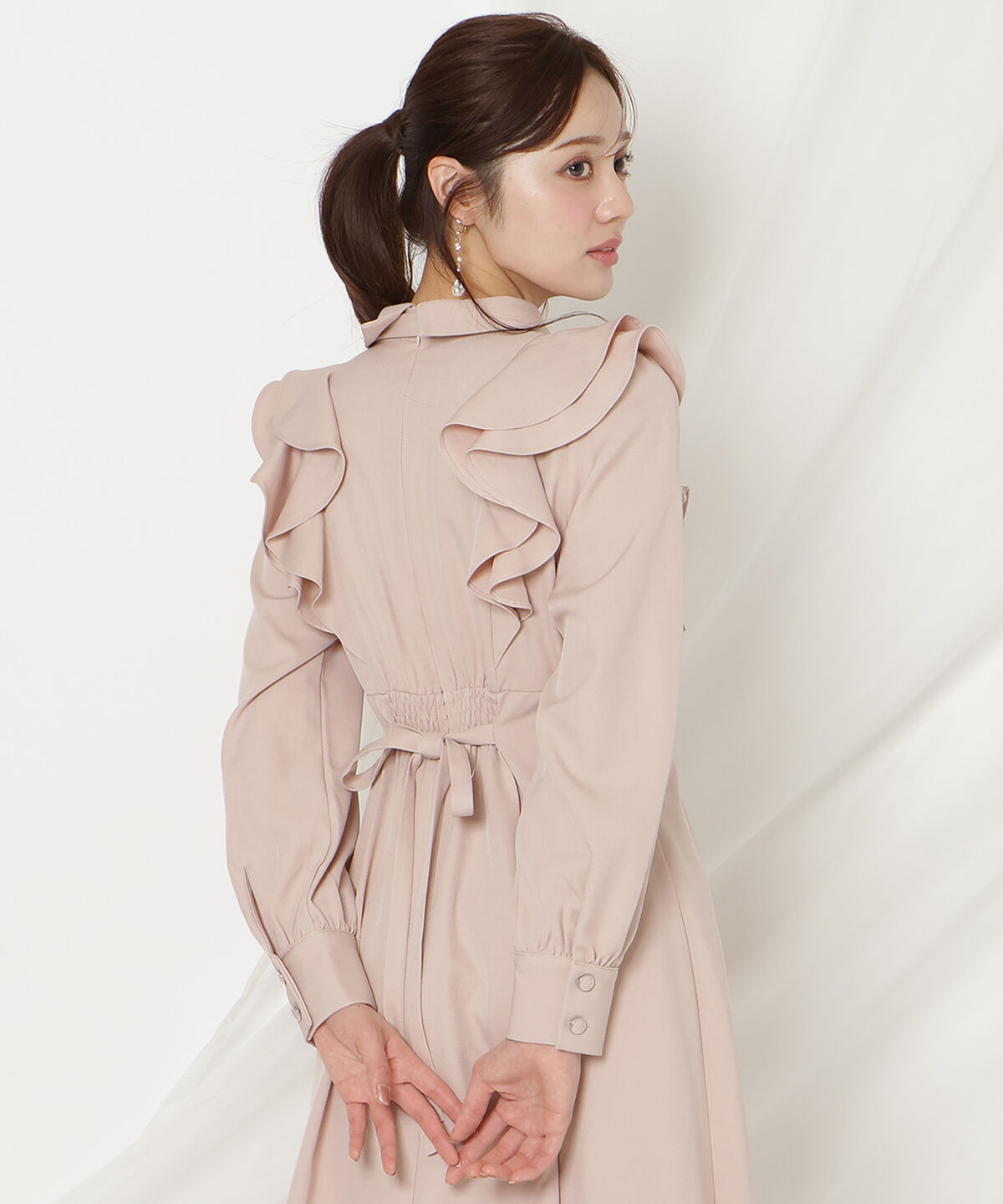 WILLSELECTION「ラッフルリボンタイフレアワンピース」|ワンピース|