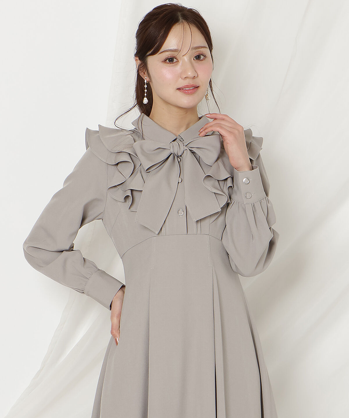 WILLSELECTION「ラッフルリボンタイフレアワンピース」|ワンピース|