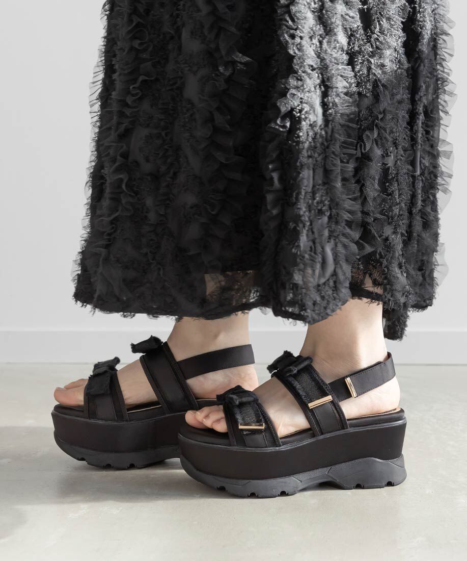  「フリンジリボンスポーツサンダル」|サンダル|