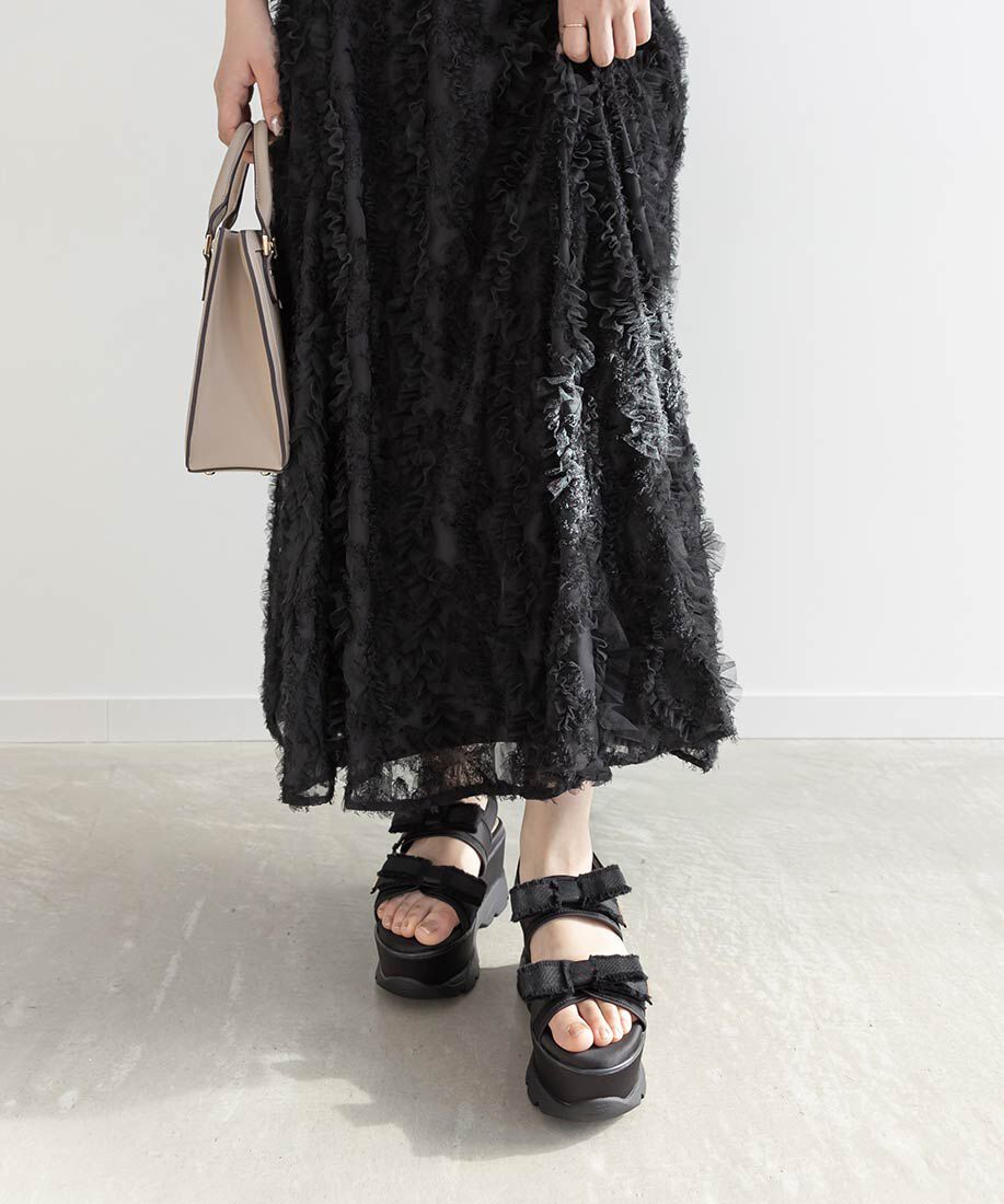  「フリンジリボンスポーツサンダル」|サンダル|