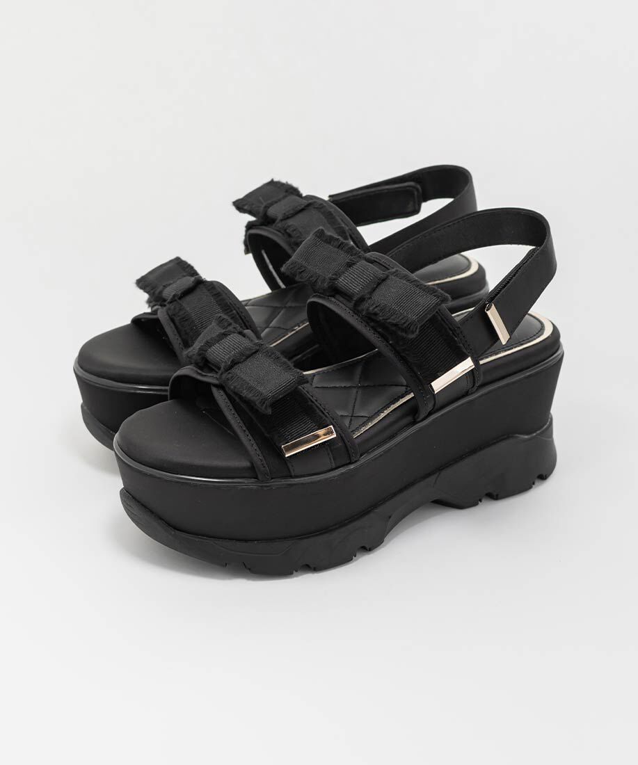  「フリンジリボンスポーツサンダル」|サンダル|