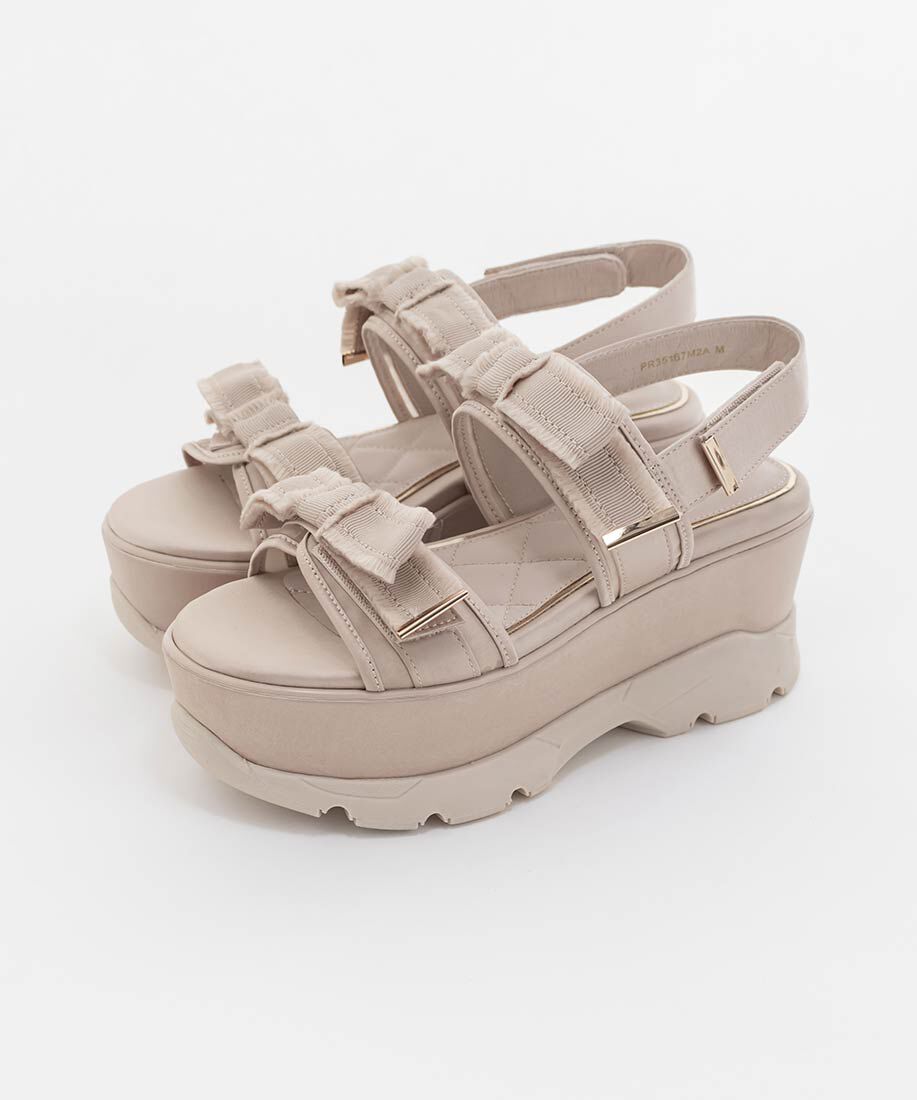  「フリンジリボンスポーツサンダル」|サンダル|