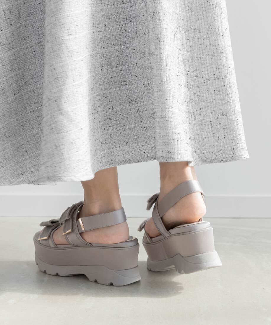  「フリンジリボンスポーツサンダル」|サンダル|