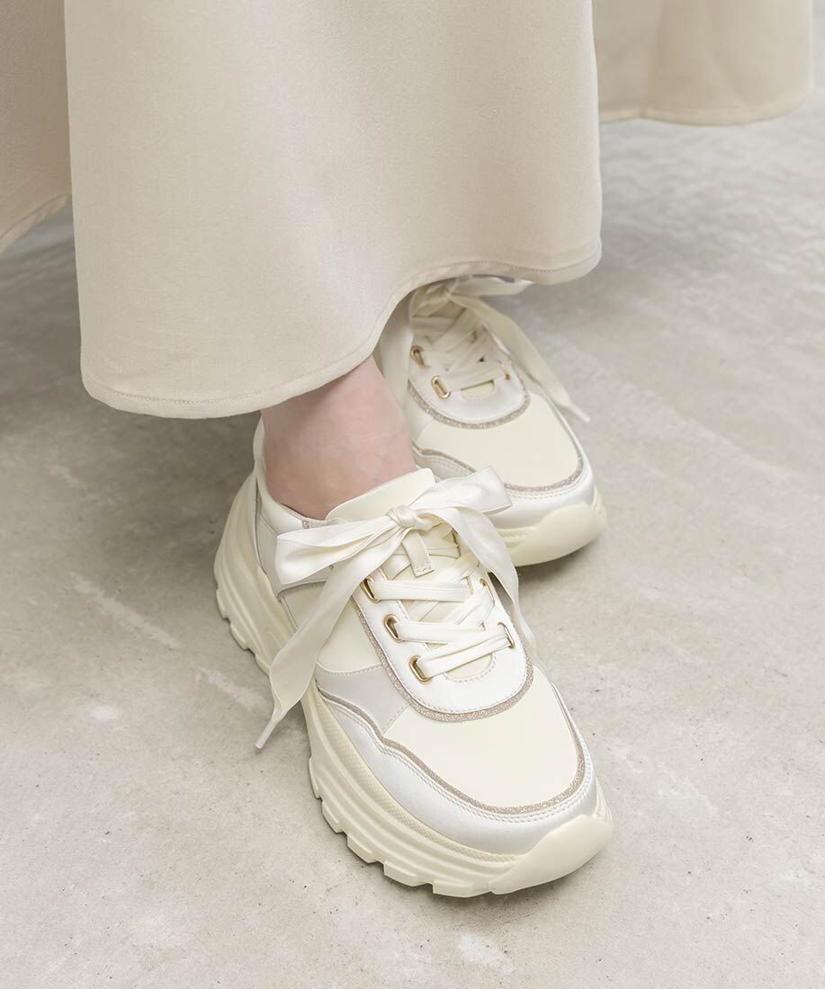  「2WAY スカーフリボンボリュームスニーカー」|スニーカー|