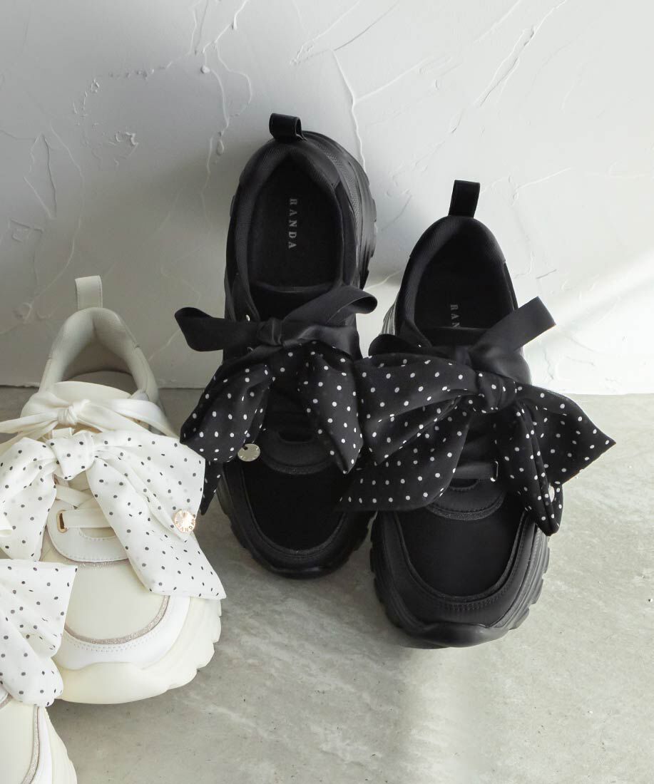  「2WAY スカーフリボンボリュームスニーカー」|スニーカー|