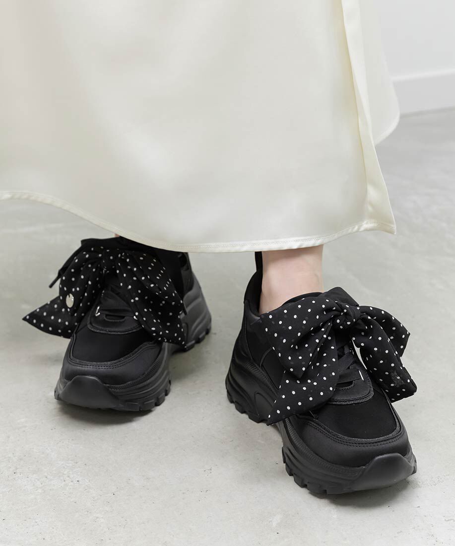  「2WAY スカーフリボンボリュームスニーカー」|スニーカー|