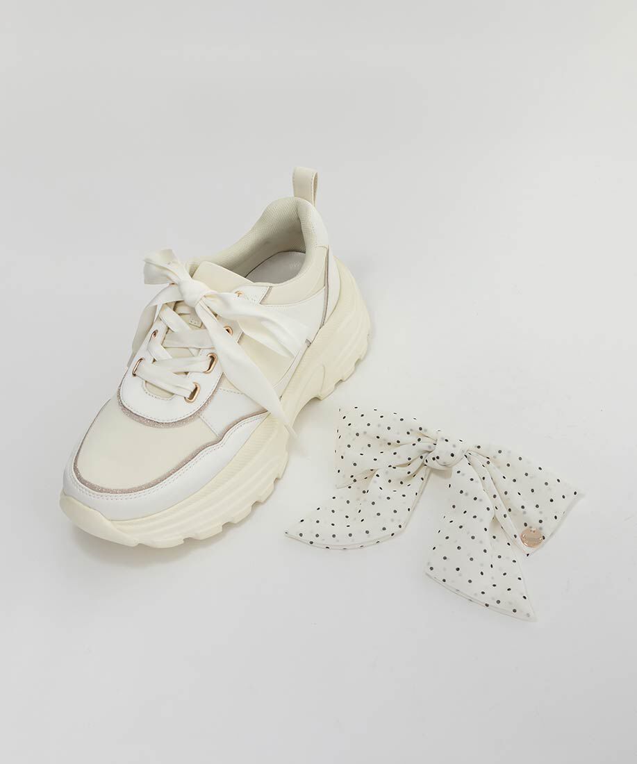  「2WAY スカーフリボンボリュームスニーカー」|スニーカー|