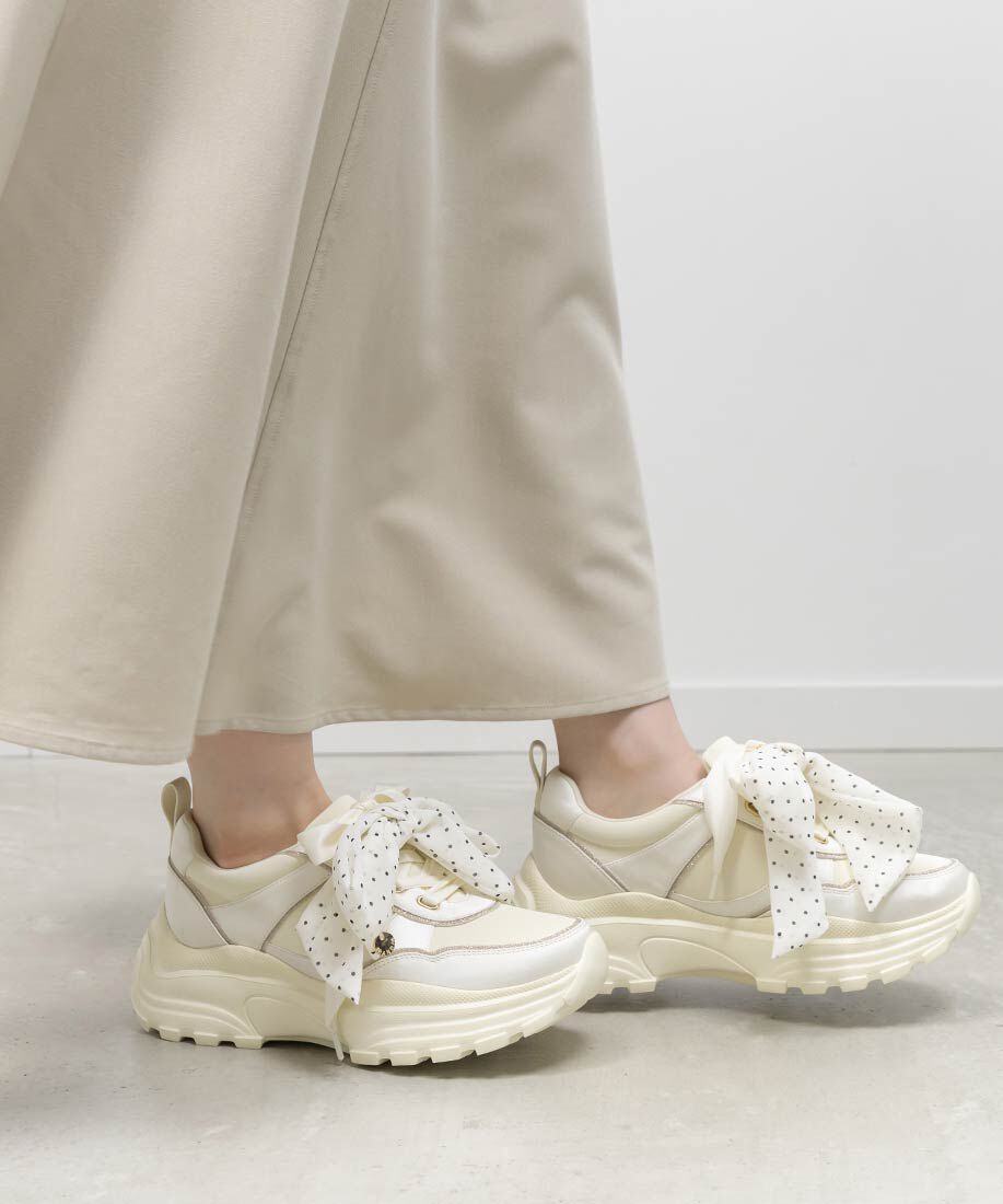  「2WAY スカーフリボンボリュームスニーカー」|スニーカー|