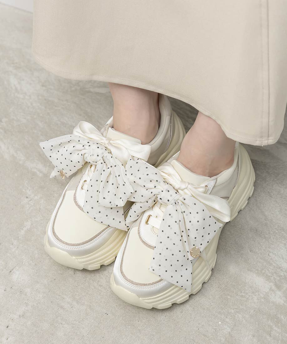  「2WAY スカーフリボンボリュームスニーカー」|スニーカー|