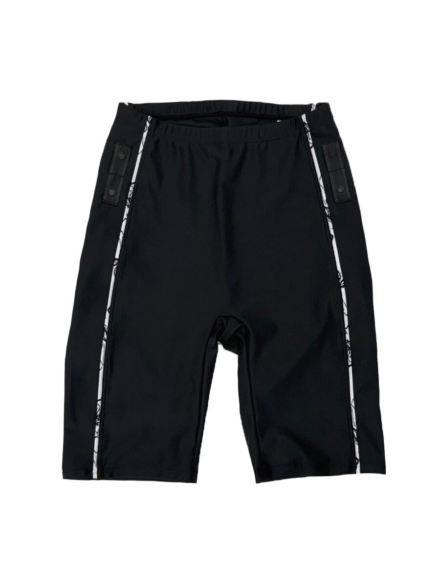 ALBOVE「モノクロ線画フラワー半袖フィットネス水着」|ビキニ|