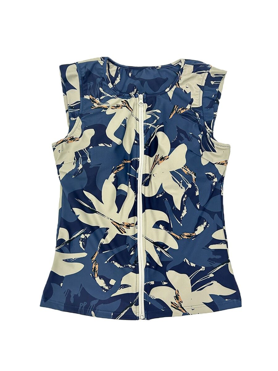 ALBOVE「抽象柄プチスリーブフィットネス水着」|ビキニ|