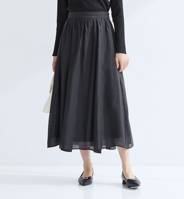 UNITED ARROWS green label relaxing「［size SHORTあり］エアリーギャザー スカート」|フレア|