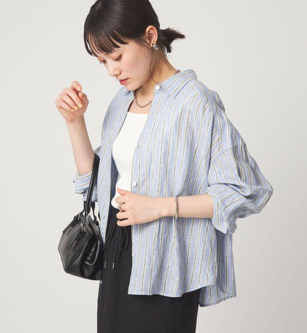 UNITED ARROWS green label relaxing「【結論シリーズ】リネンバランスシャツ［size SHORTあり］」|シャツ・ブラウス|