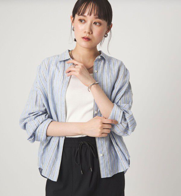 UNITED ARROWS green label relaxing「【結論シリーズ】リネンバランスシャツ［size SHORTあり］」|シャツ・ブラウス|