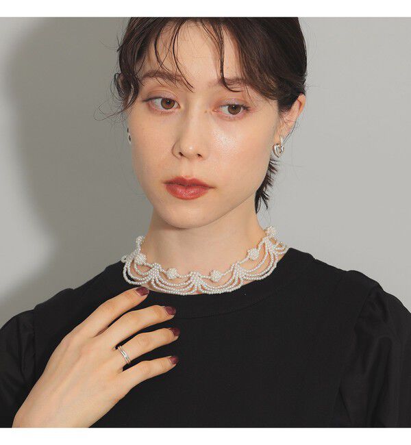 Ray BEAMS 「designsix / 別注 ハーフ フリル ビーズ ネックレス」|ネックレス|PEARL