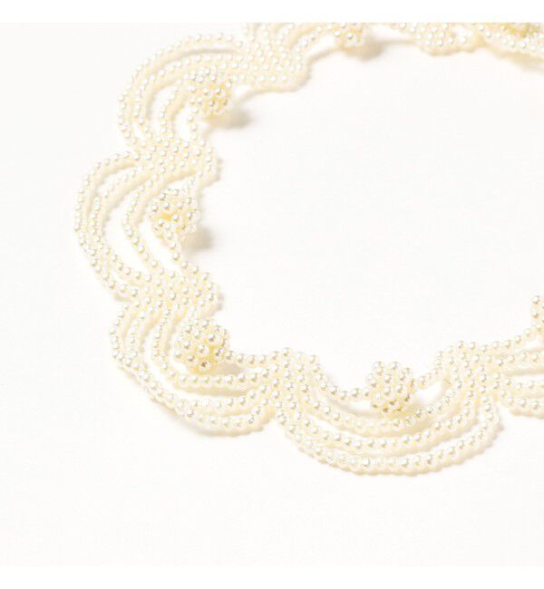 Ray BEAMS 「designsix / 別注 ハーフ フリル ビーズ ネックレス」|ネックレス|