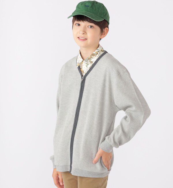 SHIPS KIDS「SHIPS KIDS:140～160cm / ワッフル カーディガン」|カーディガン|