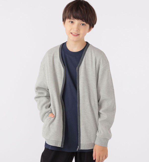 SHIPS KIDS「SHIPS KIDS:140～160cm / ワッフル カーディガン」|カーディガン|