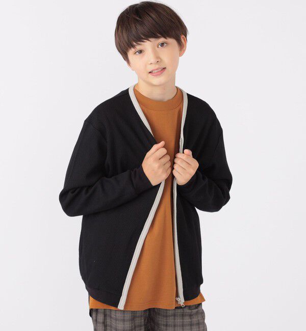 SHIPS KIDS「SHIPS KIDS:140～160cm / ワッフル カーディガン」|カーディガン|