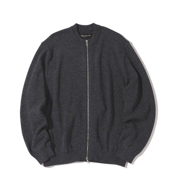 SHIPS「Southwick Gate Label: クルーネック ジップアップ カーディガン」|カーディガン|ダークグレー