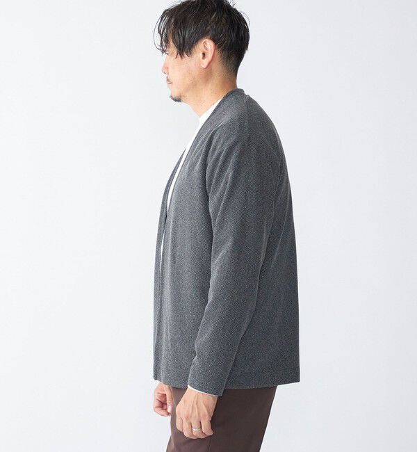 SHIPS「SHIPS:〈手洗い可能〉ドビー メッシュ ノーカラー カーディガン」|カーディガン|