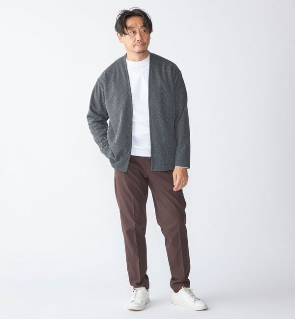 SHIPS「SHIPS:〈手洗い可能〉ドビー メッシュ ノーカラー カーディガン」|カーディガン|