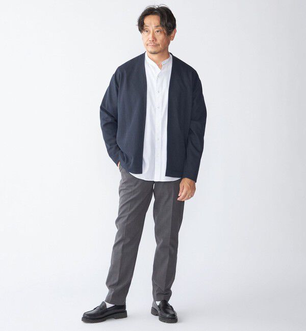 SHIPS「SHIPS:〈手洗い可能〉ドビー メッシュ ノーカラー カーディガン」|カーディガン|