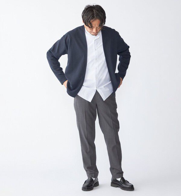 SHIPS「SHIPS:〈手洗い可能〉ドビー メッシュ ノーカラー カーディガン」|カーディガン|