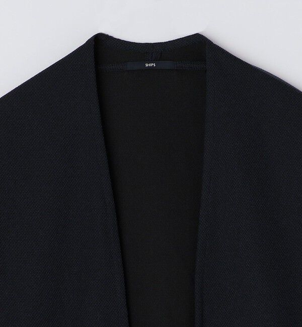 SHIPS「SHIPS:〈手洗い可能〉ドビー メッシュ ノーカラー カーディガン」|カーディガン|