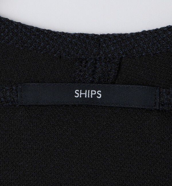 SHIPS「SHIPS:〈手洗い可能〉ドビー メッシュ ノーカラー カーディガン」|カーディガン|
